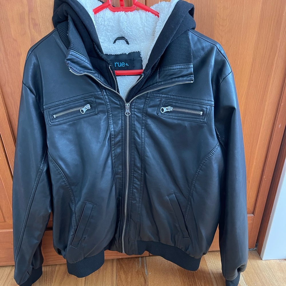 Faux fur leather jacket